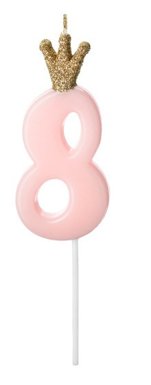 Urodzinowa królowa numer 8 świeczka tortowa 9,5 cm