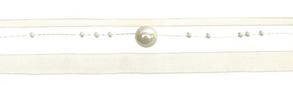 Ruban de perles en organza de 1,2 m crème 2
