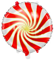Preview: Candy Swirl Foil Balloon Red 35cm