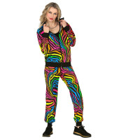 Vorschau: Rainbow Zebra Neon Trainingsanzug - unisex