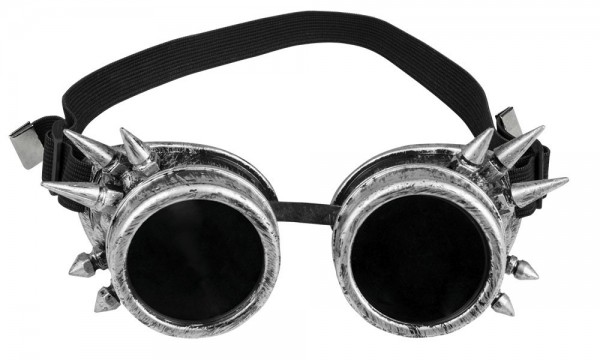 Zilveren cyber steampunk bril
