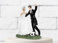 Voorvertoning: Taartfiguur bruidspaar voetbal 14cm