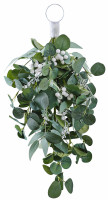 Oversigt: Eucalyptus dør dekoration med hvide bær 50cm