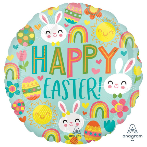 Colorful Happy Easter foil balloon 43cm
