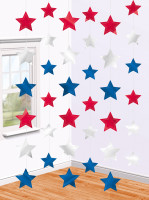 6 décorations étoiles USA 210cm