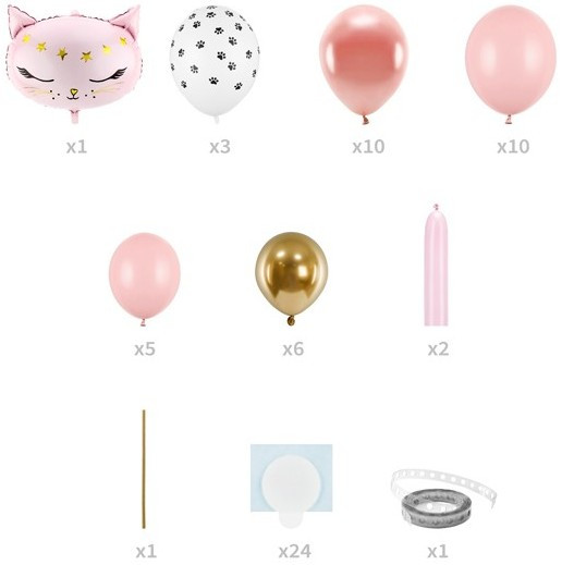 Kit di decorazioni per ghirlande di palloncini rosa micio
