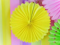 Preview: 3 paper rosettes Partystar yellow