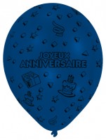 Vorschau: 8 Luftballons Joyeux Anniversaire Komplettdruck