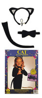 Widok: Czarny kot dziecięcy zestaw 3 sztuki