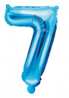 Preview: Number 7 foil balloon azure blue 35cm