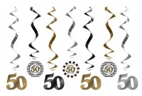 Preview: 7 Wild 50th Birthday spiral hangers 60cm