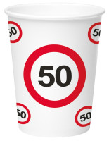 8 señales de tráfico 50 vasos de papel 350ml