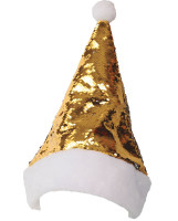 Cekinowa czapka świąteczna w kolorze złotym