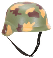 Militær hjelm med camouflagemønster
