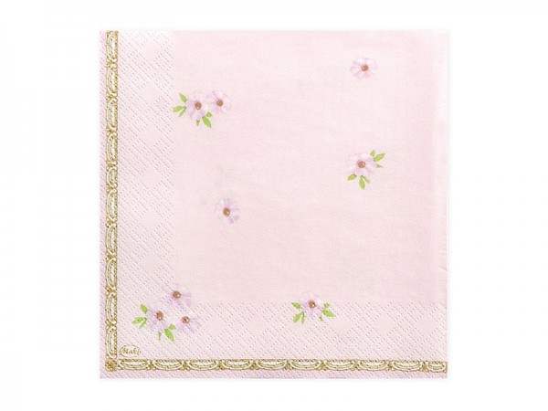 20 pink napkins with baby shoes 2