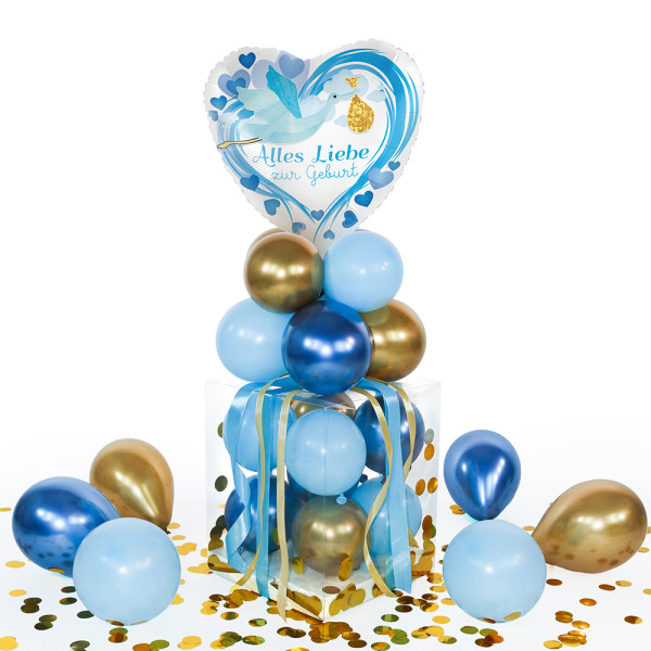 Balloha Geschenkbox DIY Alles Liebe zur Geburt Blau XL