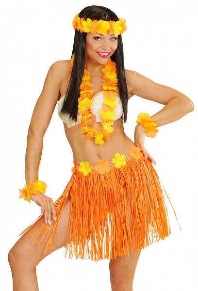 Disfraz de Miss Hawaii naranja