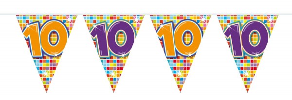 Guirnalda de banderines Groovy 10th Birthday 3m