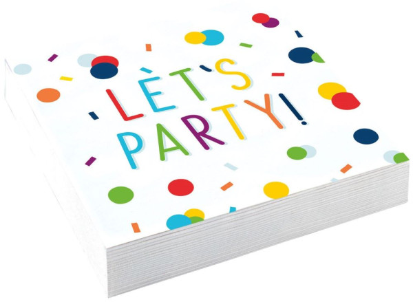 20 confetti party napkins 25cm