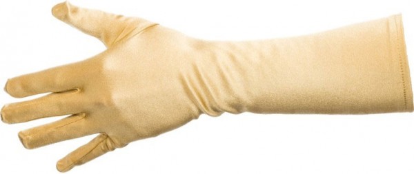 Golden satin gloves 40cm 2