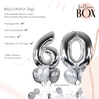 Vorschau: 10 Heliumballons in der Box Silber 60