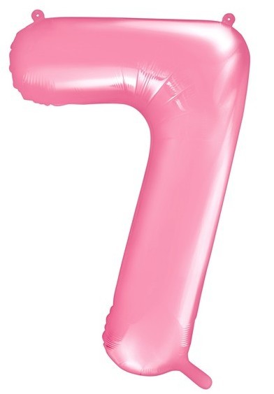 Nummer 7 folie ballon lyserød 86cm