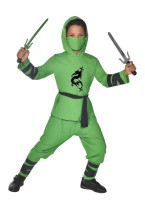 Oversigt: Grønt ninja kostume til børn
