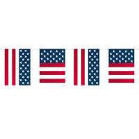 Banderín cadena USA Party con 15 banderines 10m
