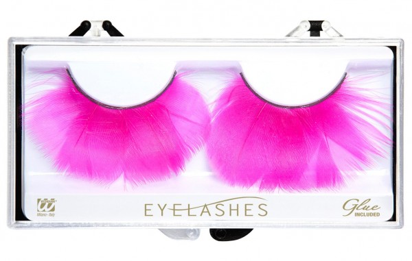 Pink flamingo feather eyelashes