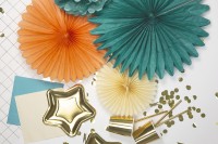 Preview: 3 paper rosettes party star orange