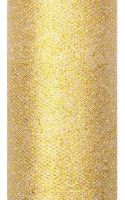 Voorvertoning: Glitter Tule Estelle gold 9 m x 15 cm