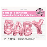 Baby Girl Ella Foil Balloon Garland Pink