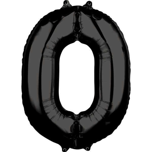 Schwarze Zahl 0 Ballon 66cm
