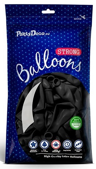 50 party star balloons black 30cm