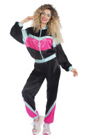 Preview: 80s jogging suit for women black and multicolored