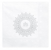 Preview: 20 IHS napkins silver 33cm