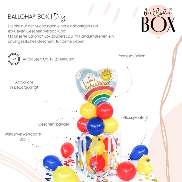 Balloha Geschenkbox DIY Endlich Schulkind Regenbogen XL 3