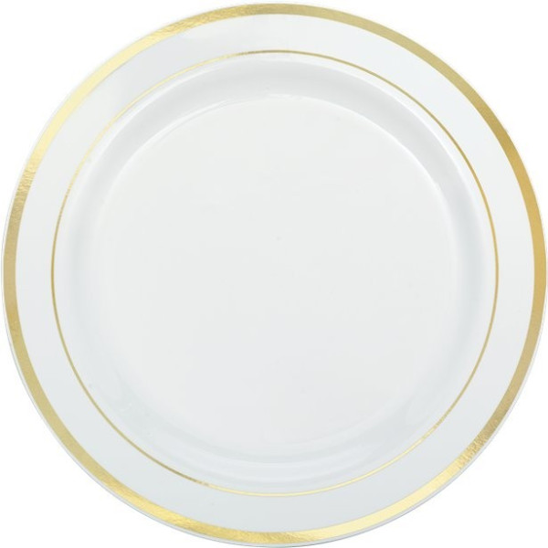 10 assiettes de jante or blanc 26cm