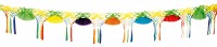 Anteprima: Ghirlanda di fan colorate con mazze stendardo 4m