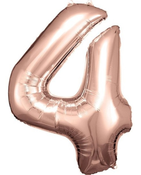 Balon foliowy w kolorze różowego złota numer 4 86 cm