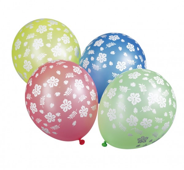 5 Tropical Party Night Hawaii flower balloons 30cm