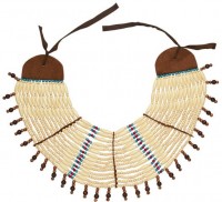 Vista previa: Collar de perlas marrón-beige-azul