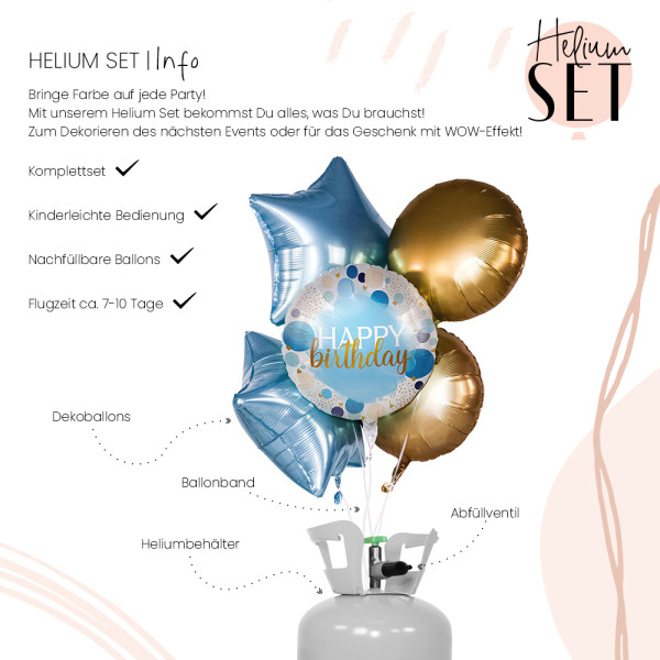 Lucky Birthday Ballonbouquet-Set mit Heliumbehälter 3