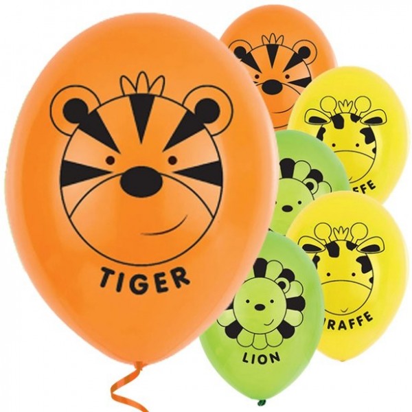 6 Safari Party Luftballons 28cm
