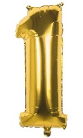 Palloncino numero 1 oro metallizzato 36 cm
