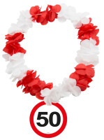 Segnale stradale 50th birthday della collana del fiore