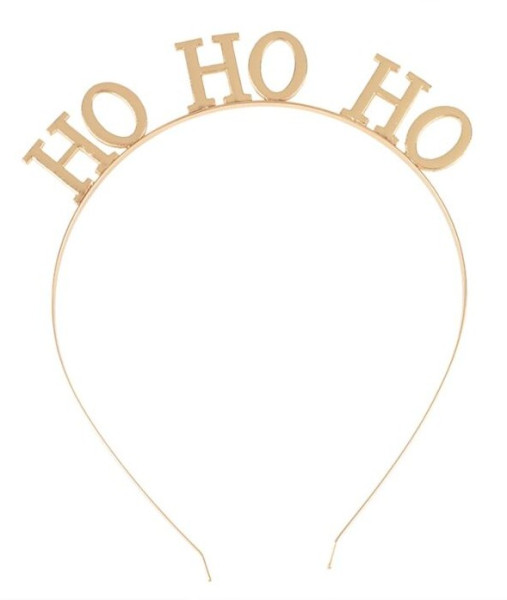 Złota opaska świąteczna Ho Ho Ho