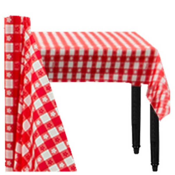 Checkered tablecloth on roll 30m