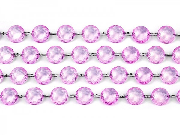 Percha de perlas de cristal lila 1m