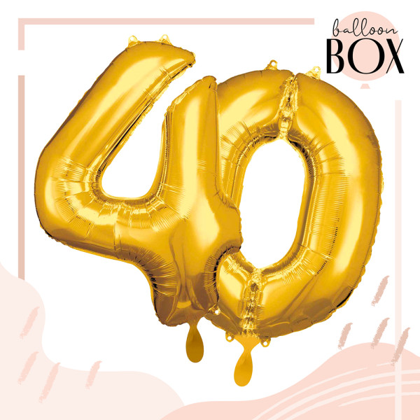 10 Heliumballons in der Box Golden 40 2